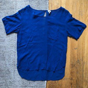 Sheer brilliant blue blouse